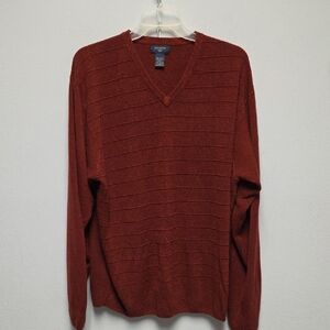 Dockers Men's Rust V-Neck Sweater
